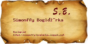 Simonffy Boglárka névjegykártya